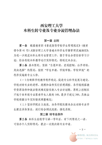 关于印发《西安理工大学本科生转专业及专业分流管理办法》的通知_02(1)